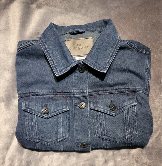 ONE BONE Demin jacket size Large - Picture 2 of 3